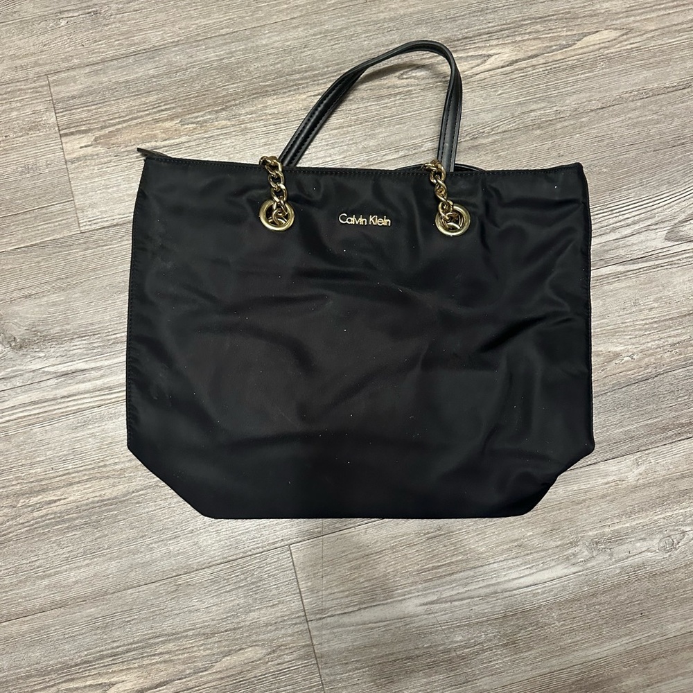 Calvin Klein Black Tote with Gold Accents